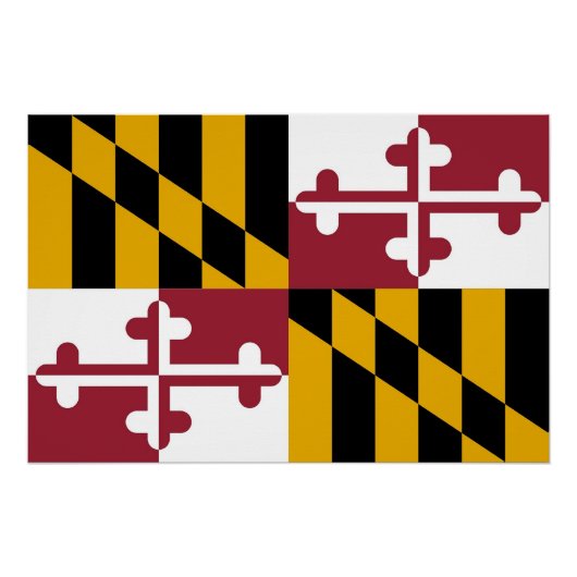 Patriottische muur poster met vlag van Maryland Perfect Poster (Voorkant)