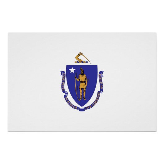 Patriottische muur poster met vlag van Massachuset Perfect Poster (Voorkant)