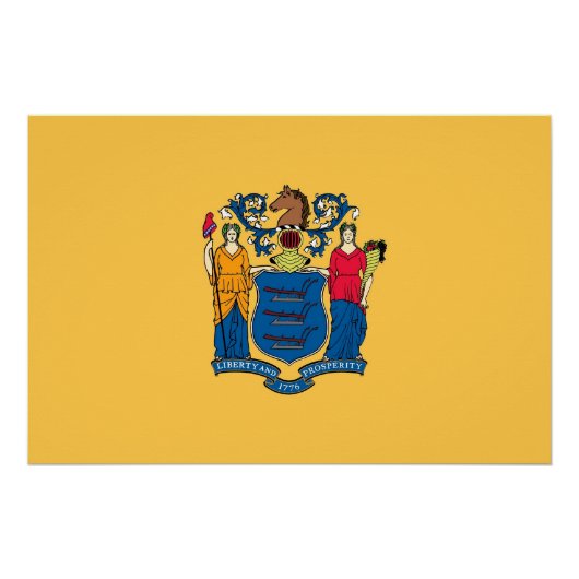 Patriottische muur poster met vlag van New Jersey Perfect Poster (Voorkant)