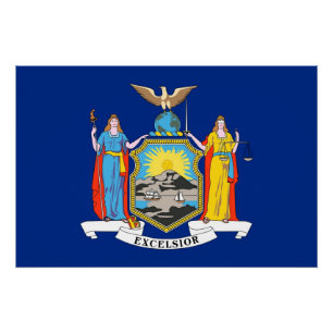 Patriottische muur poster met vlag van New York Perfect Poster