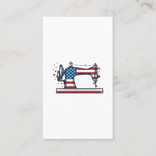 Patriottische Naaimachine Vintage Gravure Vector_ Visitekaartje