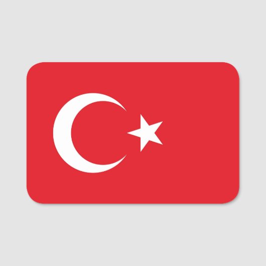 Patriottische naam met vlag van Turkije Naamplaatje (Voorkant)