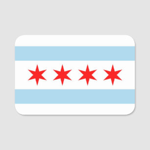 Patriottische naammarkering met vlag van Chicago C Naamplaatje