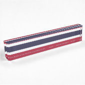 Patriottische naamplaat voor op bureau met de vlag naambordje