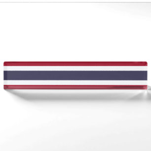 Patriottische naamplaat voor op bureau met de vlag naambordje