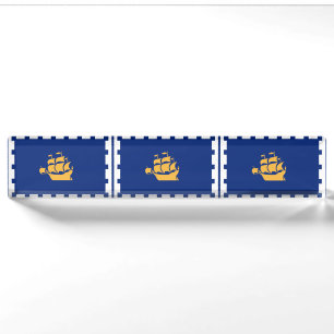 Patriottische naamplaat voor op bureau met vlag va naambordje