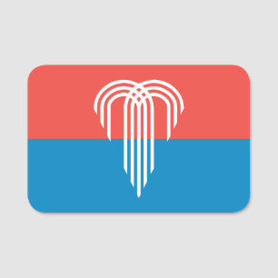 Patriottische naamplaatje met vlag van Kansas City
