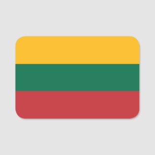 Patriottische naamplaatje met vlag van Litouwen
