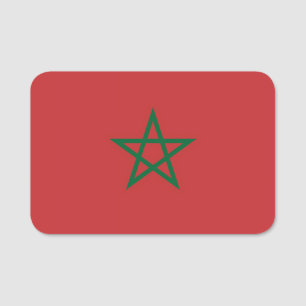Patriottische naamplaatje met vlag van Marokko