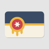 Patriottische naamplaatje met vlag van Tulsa, Okla (Voorkant)