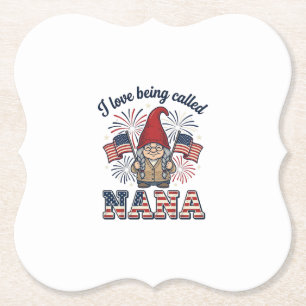 Patriottische Nana Gnome Vintage Oma Shirt Des Kartonnen Onderzetters