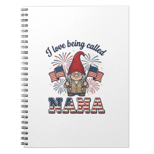 Patriottische Nana Gnome Vintage Oma Shirt Des Notitieboek