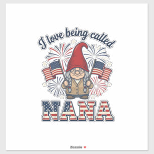 Patriottische Nana-kabouter vintage oma shirt Des Sticker