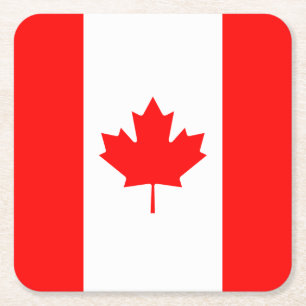 Patriottische nationale vlag van CANADA Vierkante Kartonnen Onderzetter