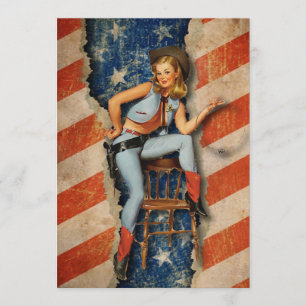 Patriottische Naughty CowGirl 4 juli nodigt de par Kaart
