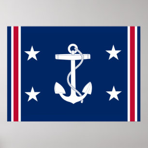 Patriottische Nautical Anchor Flag Poster