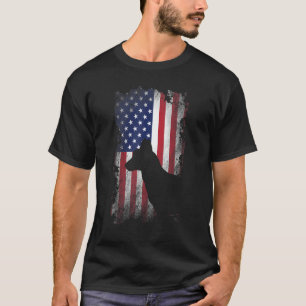 Patriottische Nederlandse Herder Amerikaanse Vlag  T-shirt