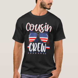 Patriottische neef Crew 4th juli Amerikaanse vlag T-shirt