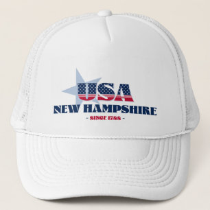 Patriottische New Hampshire typografie Trucker Hat Pet