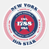 Patriottische New York Circle Design Sticker (Voorkant)