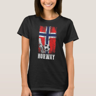 Patriottische Noorse voetbalspeler Noorwegen Vlag T-shirt