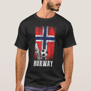 Patriottische Noorse voetbalspeler Noorwegen Vlag T-shirt