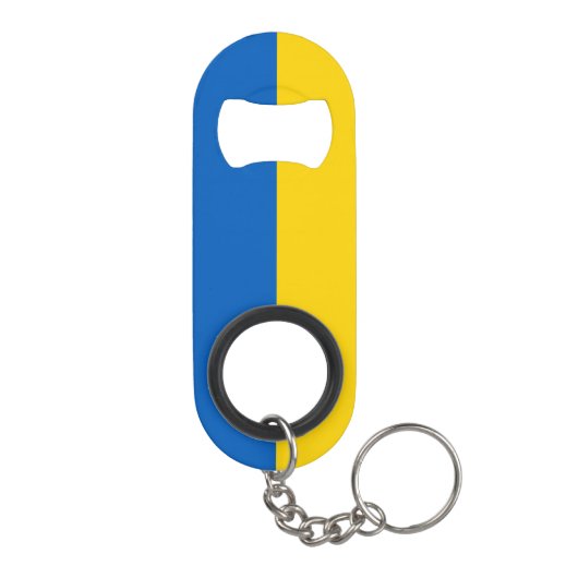Patriottische Oekraïense vlaggenbalkcode Mini Flessenopener (Achterkant)