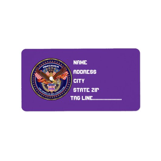 Patriottische of veteranensprekenden op Uitzicht Etiket (Voorkant)