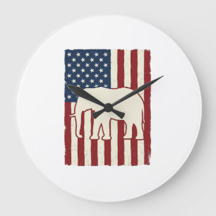 Patriottische Olifant Vlag Vintage Vector Ontwerp_ Grote Klok