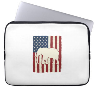 Patriottische Olifant Vlag Vintage Vector Ontwerp_ Laptop Sleeve
