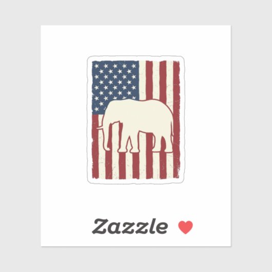 Patriottische Olifant Vlag Vintage Vector Ontwerp_ Sticker (Vel)