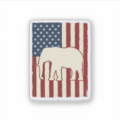 Patriottische Olifant Vlag Vintage Vector Ontwerp_ Sticker (Voorkant)