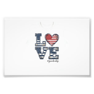 Patriottische oma leven liefde vintage shirt ontwe foto afdruk