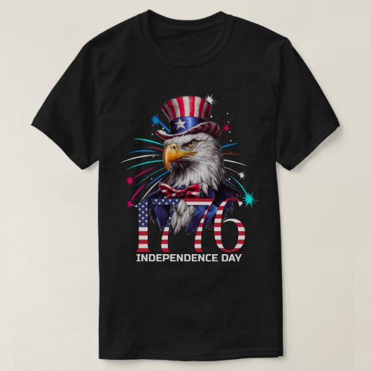 Patriottische Onafhankelijkheidsdag 1776 Eagle Fi T-shirt (Design voorkant)