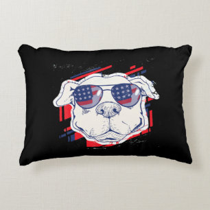 Patriottische Onafhankelijkheidsdag Bulldog Lover Accent Kussen