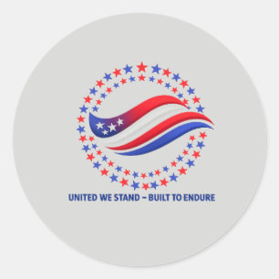 Patriottische Onafhankelijkheidsdag Kleding VS Ste Ronde Sticker