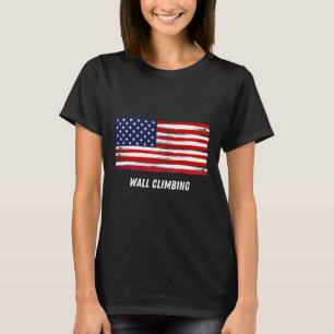 Patriottische Ondersteuning Muur Klimmen Usa Team T-shirt
