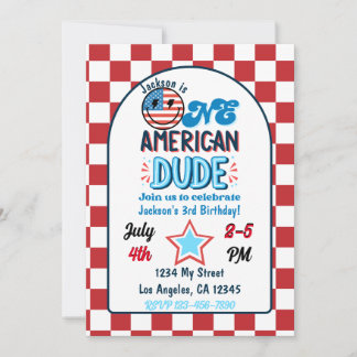 Patriottische One American Dude Verjaardag Uitnodi Kaart