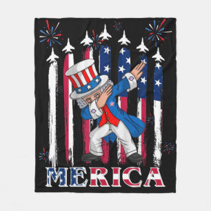 Patriottische oom Sam Dabbing, 4 juli Fleece Deken