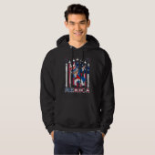 Patriottische oom Sam Dabbing, 4 juli Hoodie (Voorkant volledig)