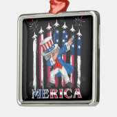 Patriottische oom Sam Dabbing, 4 juli Metalen Ornament (Links)