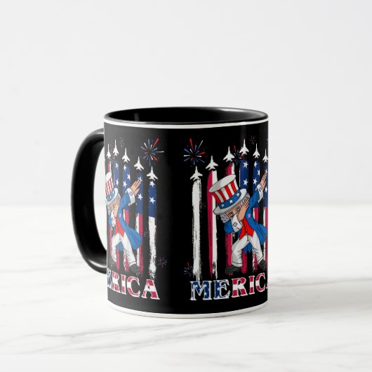Patriottische oom Sam Dabbing, 4 juli Mok (Voorkant links)