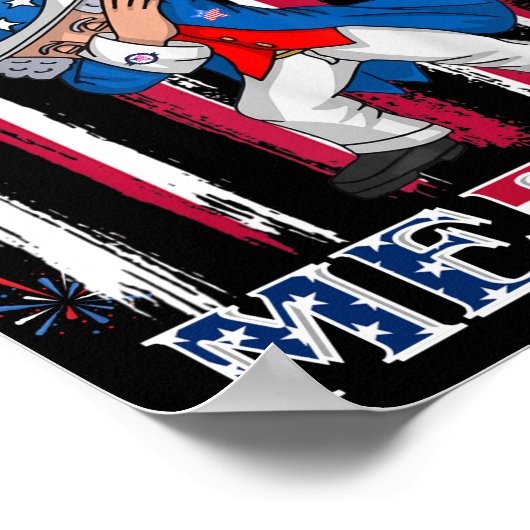 Patriottische oom Sam Dabbing, 4 juli Poster (Hoek)