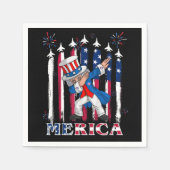 Patriottische oom Sam Dabbing, 4 juli Servet (Voorkant)