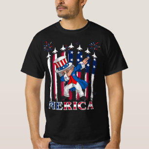 Patriottische oom Sam Dabbing, 4 juli T-shirt