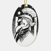 patriottische oom Sam en Amerikaanse vlag Keramisch Ornament (Links)