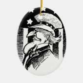 patriottische oom Sam en Amerikaanse vlag Keramisch Ornament (Voorkant)