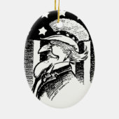 patriottische oom Sam en Amerikaanse vlag Keramisch Ornament (Achterkant)