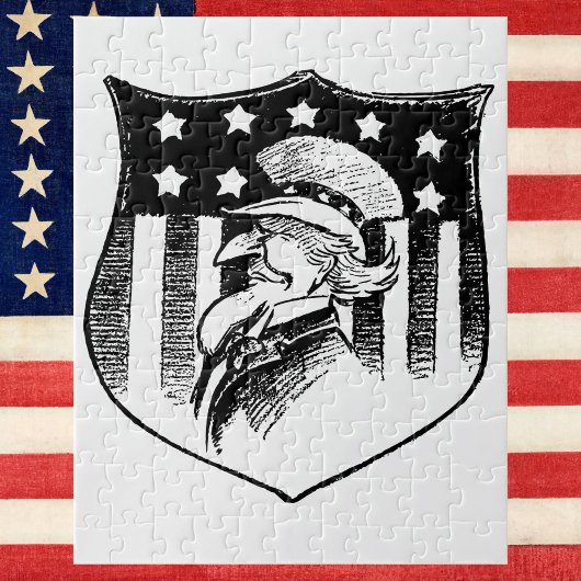  patriottische oom Sam en Amerikaanse vlag Legpuzzel