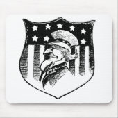 patriottische oom Sam en Amerikaanse vlag Muismat (Voorkant)